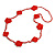 Handmade Red Floral Crochet Glass Bead Long Necklace/ Lightweight - 100cm Long - view 2