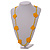 Handmade Yellow Floral Crochet Glass Bead Long Necklace/ Lightweight - 100cm Long - view 4