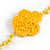 Handmade Yellow Floral Crochet Glass Bead Long Necklace/ Lightweight - 100cm Long - view 6