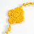 Handmade Yellow Floral Crochet Glass Bead Long Necklace/ Lightweight - 100cm Long - view 7
