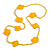 Handmade Yellow Floral Crochet Glass Bead Long Necklace/ Lightweight - 100cm Long - view 2