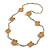 Handmade Camel Floral Crochet Antique White Glass Bead Long Necklace/ Lightweight - 100cm Long