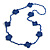 Handmade Blue Floral Crochet Glass Bead Long Necklace/ Lightweight - 100cm Long