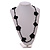 Handmade Black Floral Crochet Glass Bead Long Necklace/ Lightweight - 100cm Long - view 3