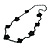 Handmade Black Floral Crochet Glass Bead Long Necklace/ Lightweight - 100cm Long - view 6