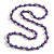 10mm D/ Solid Glass and Faux Pearl Bead Long Necklace (Purple Colours) - 108cm Long (Natural Irregularities)