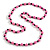 10mm D/ Solid Glass and Faux Pearl Bead Long Necklace (Pink/Black Colours) - 108cm Long (Natural Irregularities)