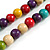 15mm/Unisex/Men/Women Multicoloured Round Wood Beaded Necklace/Slight Variation In Colour/Natural Irregularities/70cm L/3cm Ext - view 5