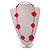 Handmade Raspberry Floral Crochet Light Pink Glass Bead Long Necklace/ Lightweight - 96cm Long - view 3