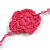 Handmade Raspberry Floral Crochet Light Pink Glass Bead Long Necklace/ Lightweight - 96cm Long - view 5