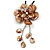 Large Shell Flower Pendant with Faux Leather Cord in Brown/44cm L/3cm Ext/15cm Pendant/Slight Variation In Colour/Size/Shape/Natural Irregular