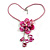 Large Shell Flower Pendant with Faux Leather Cord in Fuchsia Pink/44cm L/3cm Ext/15cm Pendant/Slight Variation In Colour/Size/Shape/Natural Irregular - view 2