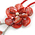 Large Shell Flower Pendant with Faux Leather Cord in Red/44cm L/3cm Ext/15cm Pendant/Slight Variation In Colour/Size/Shape/Natural Irregularities - view 5