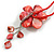 Large Shell Flower Pendant with Faux Leather Cord in Red/44cm L/3cm Ext/15cm Pendant/Slight Variation In Colour/Size/Shape/Natural Irregularities - view 9