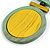 Mint/Yellow Large Round Wooden Geometric Pendant with Black Cotton Cord Necklace - 92cm L/ 10.5cm Pendant - Adjustable - view 8