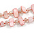 Long Pastel Pink Shell Nugget and Pink Faceted Glass Bead Necklace - 120cm Long - view 5