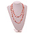 Long Pastel Pink Shell Nugget and Pink Faceted Glass Bead Necklace - 120cm Long - view 4