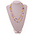 Long Pastel Yellow/Pink/Purple Shell Nugget and Clear Faceted Glass Bead Necklace - 120cm Long - view 4