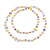 Long Pastel Yellow/Pink/Purple Shell Nugget and Clear Faceted Glass Bead Necklace - 120cm Long - view 2
