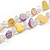 Long Pastel Yellow/Pink/Purple Shell Nugget and Clear Faceted Glass Bead Necklace - 120cm Long - view 5