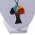 Multicoloured Glass Bead/ Brown Wood Tree Of Life Pendant with Black Cotton Cord - 76cm L - view 4