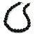 Chunky Black Wood Bead Necklace - 60cm L - view 3