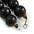 Chunky Black Wood Bead Necklace - 60cm L - view 5
