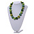 Chunky Green Glass Beaded Necklace - 57cm Length - view 2