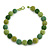Chunky Green Glass Beaded Necklace - 57cm Length - view 3