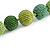 Chunky Green Glass Beaded Necklace - 57cm Length - view 4