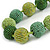 Chunky Green Glass Beaded Necklace - 57cm Length - view 5