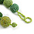 Chunky Green Glass Beaded Necklace - 57cm Length - view 6