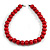 Chunky Red Wood Bead Necklace - 60cm L