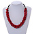 Red Cluster Wood Bead Black Cotton Cord Necklace - 52cm L/ 4cm Ext - view 2