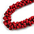 Red Cluster Wood Bead Black Cotton Cord Necklace - 52cm L/ 4cm Ext - view 4
