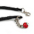 Red Cluster Wood Bead Black Cotton Cord Necklace - 52cm L/ 4cm Ext - view 5
