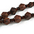 Geometric Wood Bead with Resin and Ceramic Element Cotton Cord Necklace in Brown - 54cm Long/15cm Front Drop - view 9