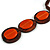 Statement Geometric Brown Wood and Orange Ceramic Bead Tassel Necklace - 44cm Long/ 17cm Front Drop - view 5