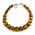 Animal Print Wood Bead Chunky Necklace (Yellow/ Black) - 50cm L/ 5cm Ext