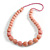 Bubblegum Pink Wood and Ceramic Bead Cotton Cord Necklace - 70cm Long