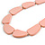 Pastel Pink Geometric Wood Bead White Cotton Cord Long Necklace - 100cm L/ Adjustable - view 4