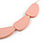 Pastel Pink Geometric Wood Bead White Cotton Cord Long Necklace - 100cm L/ Adjustable - view 5