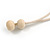 Pastel Pink Geometric Wood Bead White Cotton Cord Long Necklace - 100cm L/ Adjustable - view 6