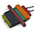 Multicoloured Multi Bar Geometric Wood Pendant with Black Cotton Cord - 80cm Long Adjustable - view 5