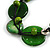 Statement Cluster Ceramic, Wood Bead Necklace with Black Cotton Cord (Green) - 60cm L - view 6