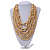Statement Multistrand Layered Bib Style Wood Bead Necklace In Natural - 50cm Shortest/ 70cm Longest Strand - view 2