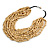 Statement Multistrand Layered Bib Style Wood Bead Necklace In Natural - 50cm Shortest/ 70cm Longest Strand - view 3