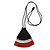 Black/ Metallic Silver/ Red Geometric Triangular Wood Pendant with Long Black Cotton Cord Necklace - 9cm L Pendant/ 100cm L/ (max length) - Adjust - view 8