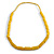 Yellow Wood and Ceramic Bead Cotton Cord Necklace - 68cm Long - view 4