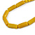 Yellow Wood and Ceramic Bead Cotton Cord Necklace - 68cm Long - view 5